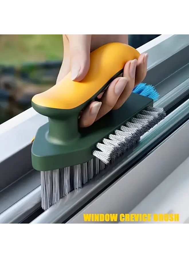Green 2 In 1 Gap And Floor Cleaning Brush With Ergonomic Handle For Bathroom Kitchen - Image 1